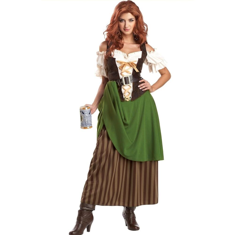 Renaissance Peasant Dress Medieval Tavern Maiden Halloween Costume Sz 2XL 16-18
